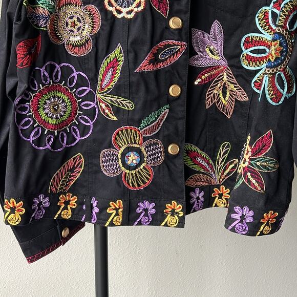 NWOT Berek Black Embroidered and Sequined Cotton Jacket - size 1X - Picture 10 of 13